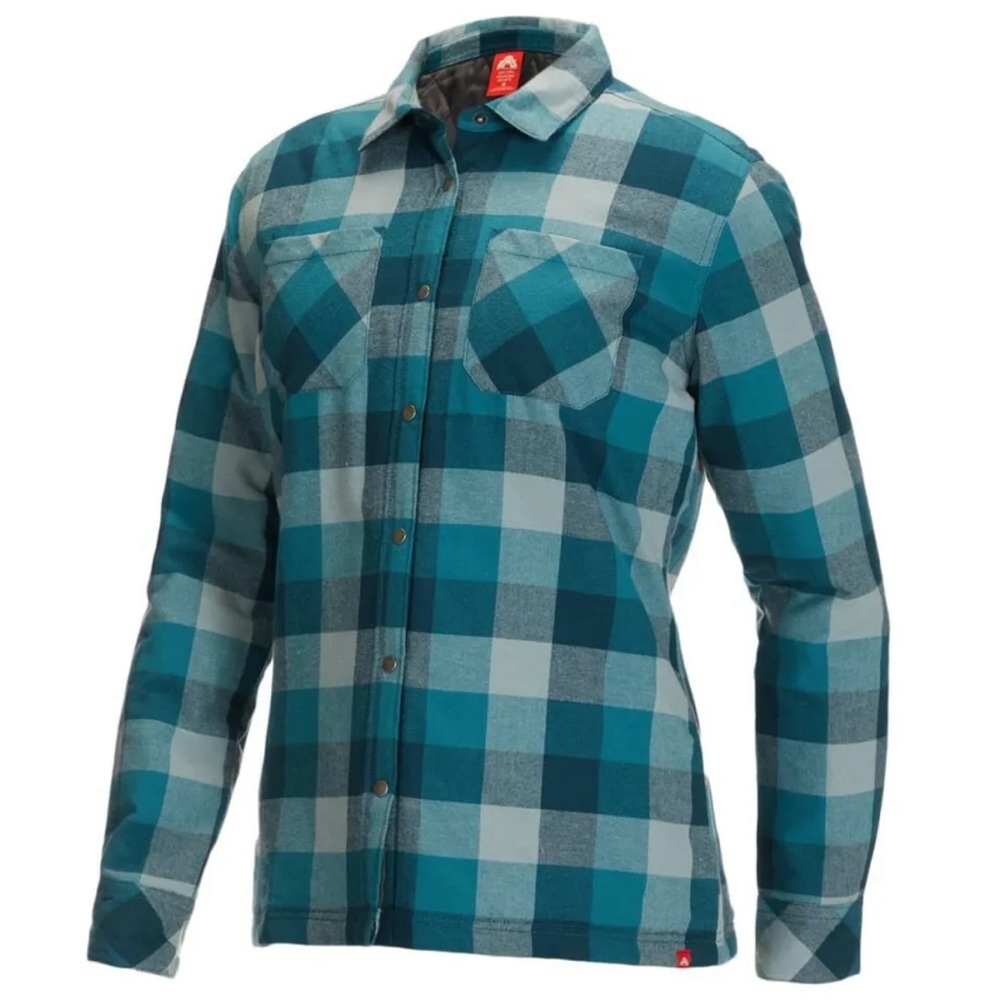 EMS Women's Timber Lined Flannel Jacket Blue Plaid Eastern Mountain Sports XS